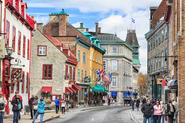 Rue Saint-Louis in the Upper Town area of historic Old Quebec, Quebec City, Quebec, Canada